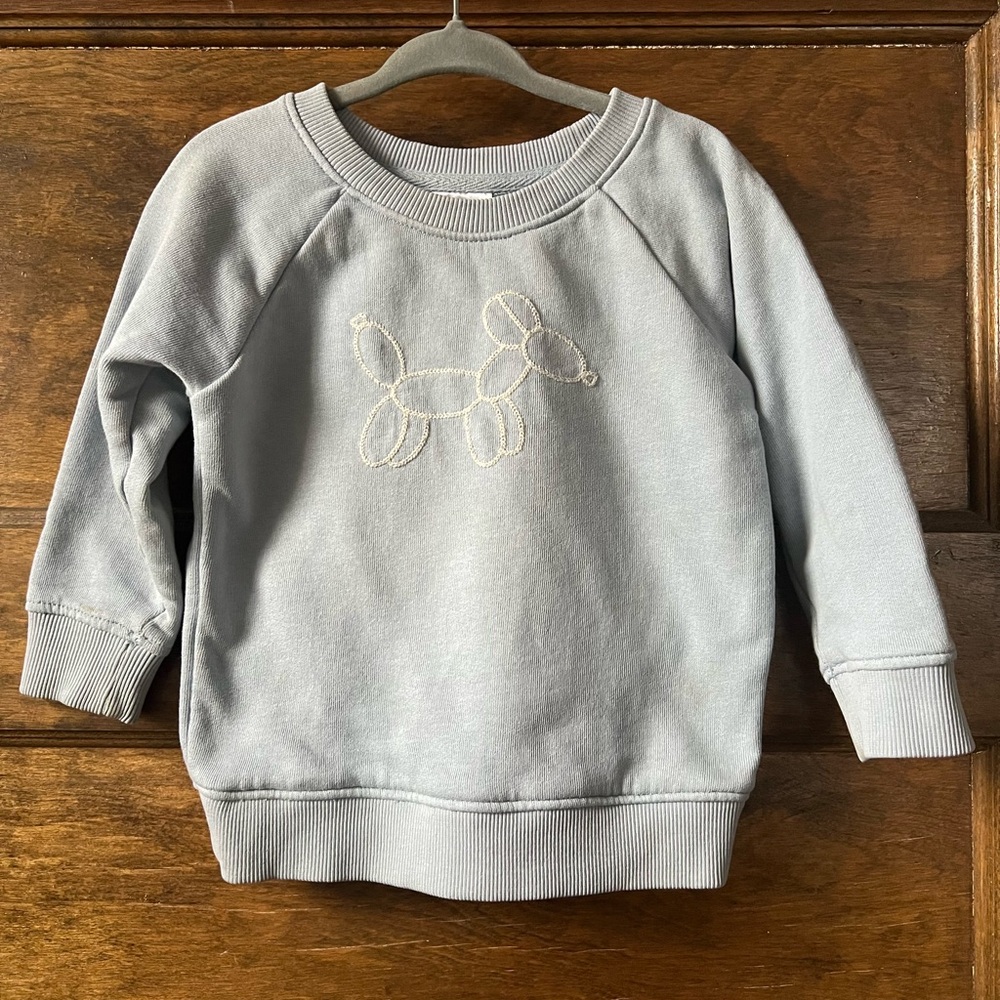 Hanna Andersson | Light Blue Gray Sweatshirt with Balloon Dog (2T)